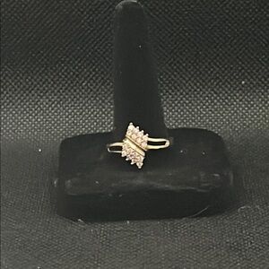 Elegant Gold Overlay with Diamond Accents Women's Ring